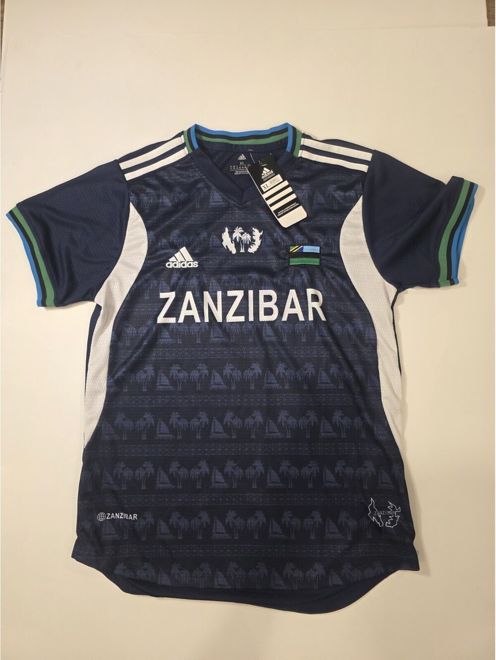 Adidas Zanzibar National Soccer Team Jersey Men's Size XL Blue NWT Football